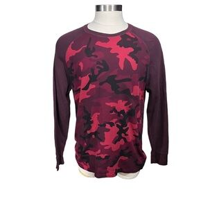 Polo Ralph Lauren Men Red Camo Waffle Knit Black Pony Long Sleeve Sz XL Thermal